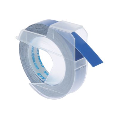 0400000007687-Dymo - Ruban d'étiquettes auto-adhésives 3D - 1 rouleau (9 mm x 3 m) - fond bleu brillant-Angle droit-0
