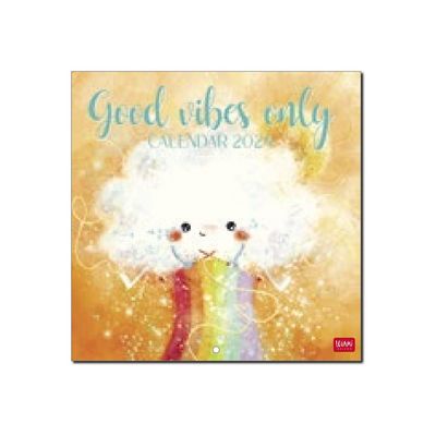 8052694000110-Legami - Calendrier mensuel 2024 - 18 x 18 cm - bonnes vibrations seulement -Avant-0