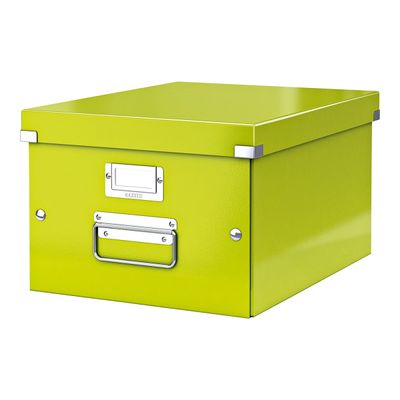 4002432398133-Leitz Click & Store - Boîte de rangement- A4 - vert métallisé-Angle gauche-2