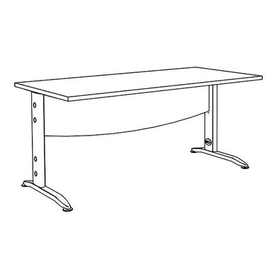 2012348123066-Bureau droit IDRA - L140 cm - Pieds alu - Plateau imitation Hêtre--3