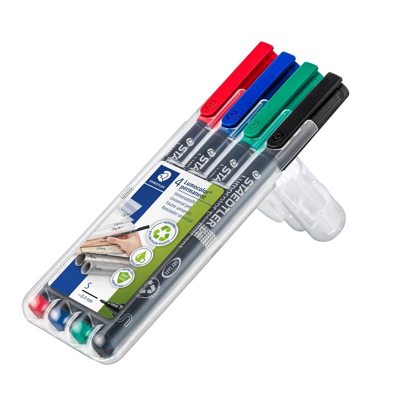 0400000031347-STAEDTLER LUMOCOLOR 313 - Pack de 4 marqueurs permanents - pointe super fine - couleurs assorti-P_3134_4-1