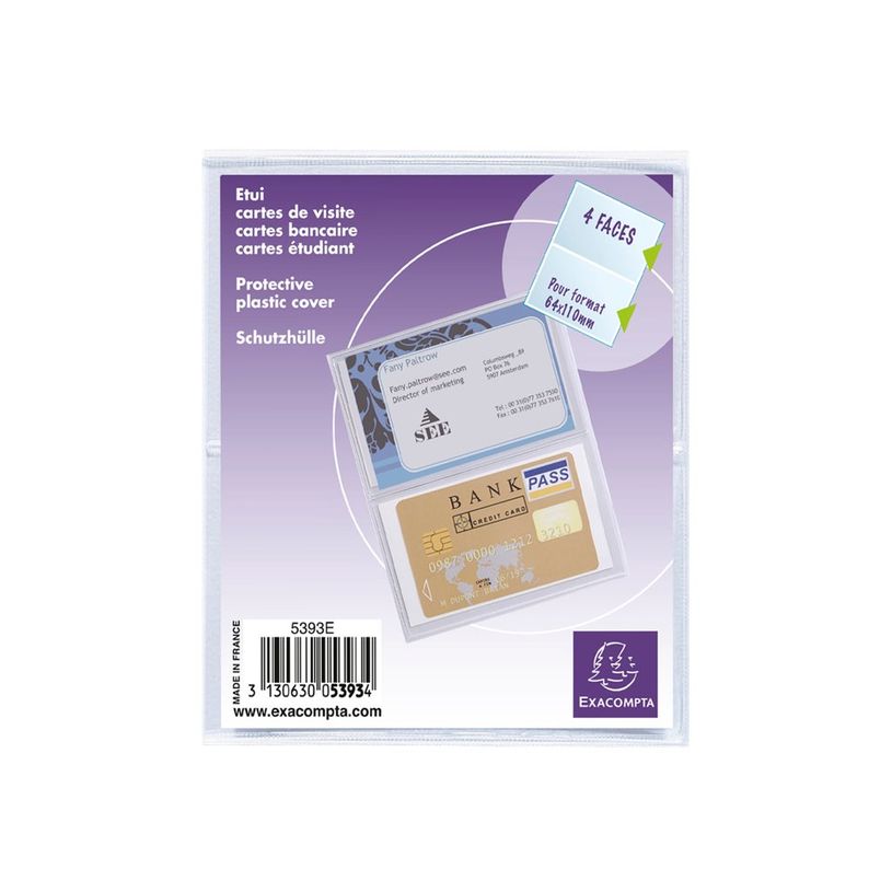 3130630053934-Exacompta - Pochette de protection - 64 x 110 mm - translucide incolore-P_5393_1-0
