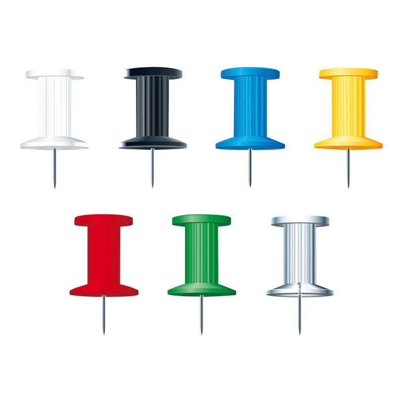 3364220147400-Exacompta - 25 Épingles Push pin's - 10 mm - couleurs opaques assorties-P_14740_2-1