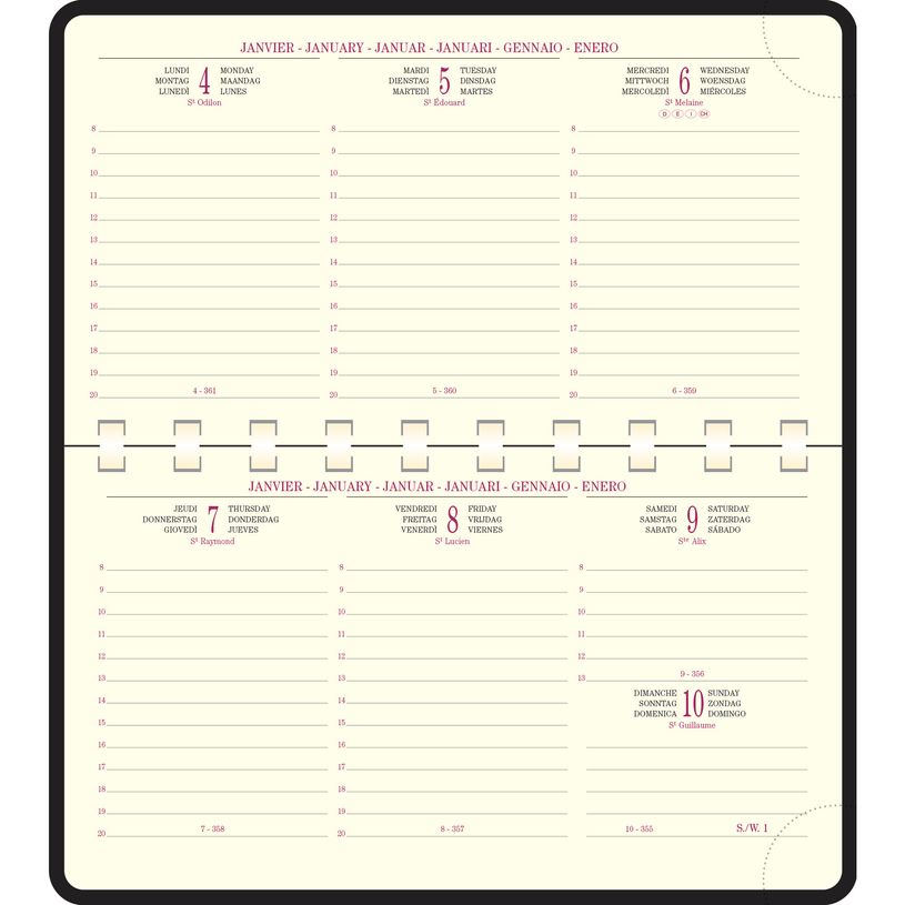 3660942001953-Agenda de poche spiralé Cassandra Temporel 16S - 1 semaine sur 2 pages - 8,5 x 16 cm - disponible dans diffé-P_16422_12-3