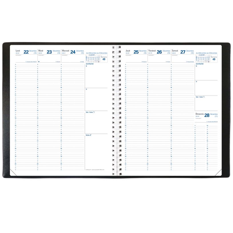 3371010125920-Agenda Club Eurequart - 1 semaine sur 2 pages - 24 x 30 cm - noir - Quo Vadis-P_26038_4-1