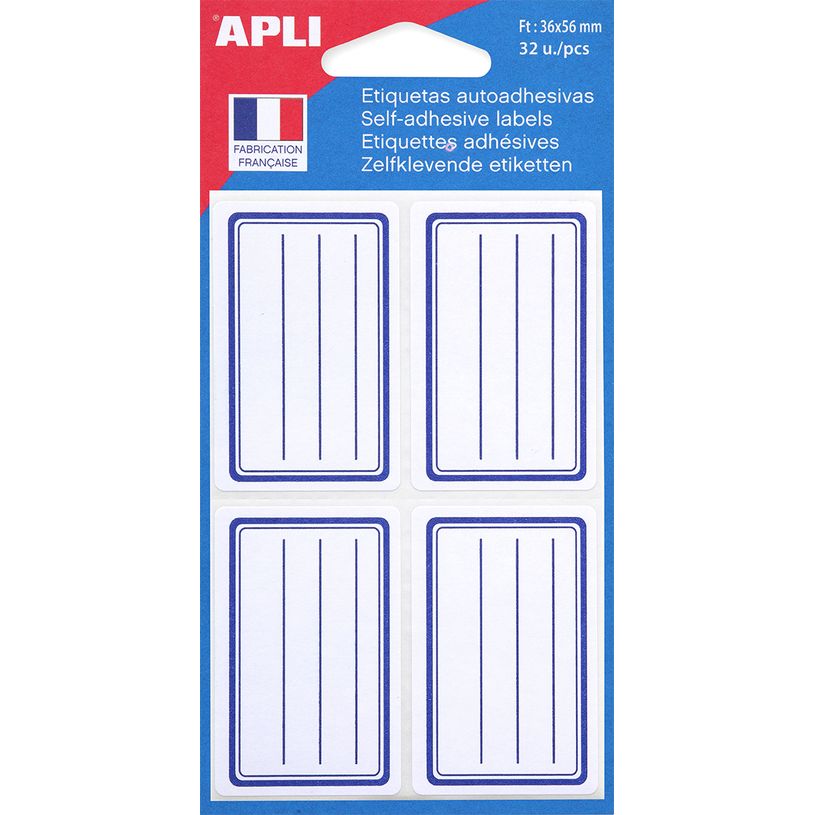 3270241119770-Apli Agipa - 32 Étiquettes scolaires cadre et lignes bleus - 36 x 56 mm - réf 111977-P_111977_2-1
