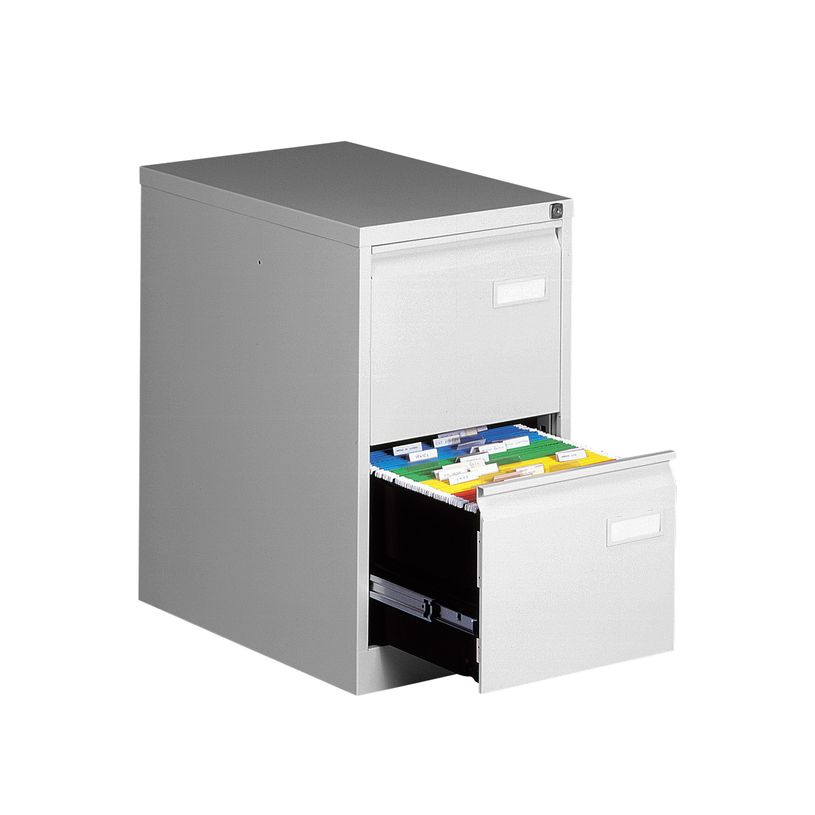 5020073257847-Classeur métallique monobloc professionnel - 2 tiroirs - H71 x L41 x P62 cm - gris clair-P_123023_1-0