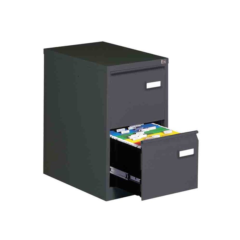 0000001230338-Classeur métallique monobloc professionnel - 2 tiroirs - H71 x L41 x P62 cm - anthracite-P_123033_1-0