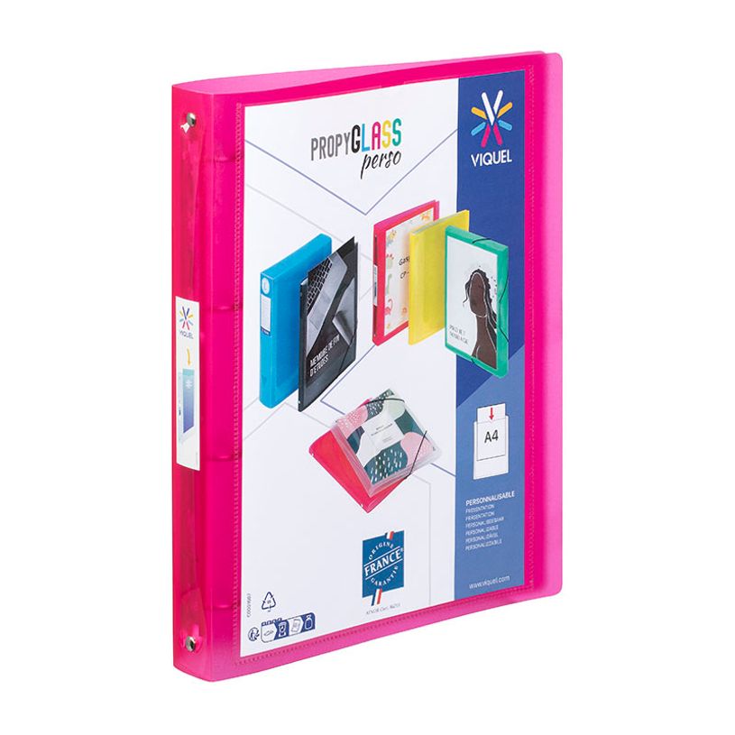 3135252181393-Viquel Propyglass - Classeur à anneaux personnalisable - Dos 35 mm - A4 - disponible dans différente--10