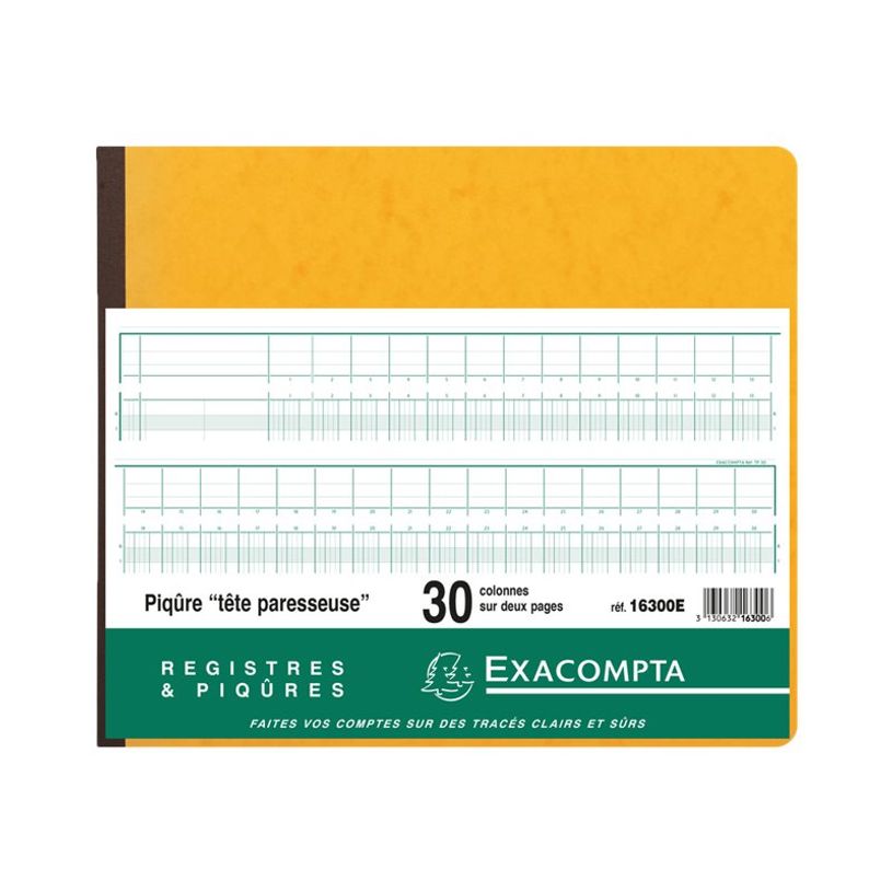 3130632163006-Exacompta - Piqûre tête paresseuse - 30 colonnes sur 2 pages - 27 x 32 cm-P_2816300_1-7