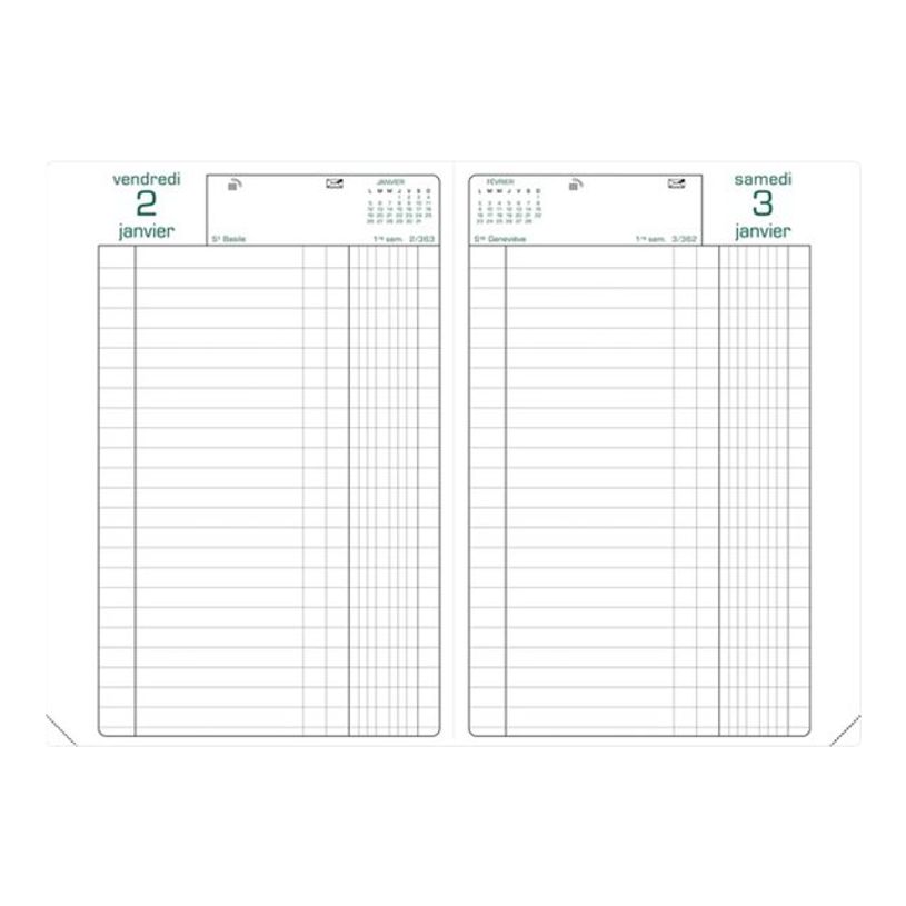 3371010132997-Korex Euro/Cents - Agenda 1 jour par page - 13 x 21 cm - noir-P_290082_1-2