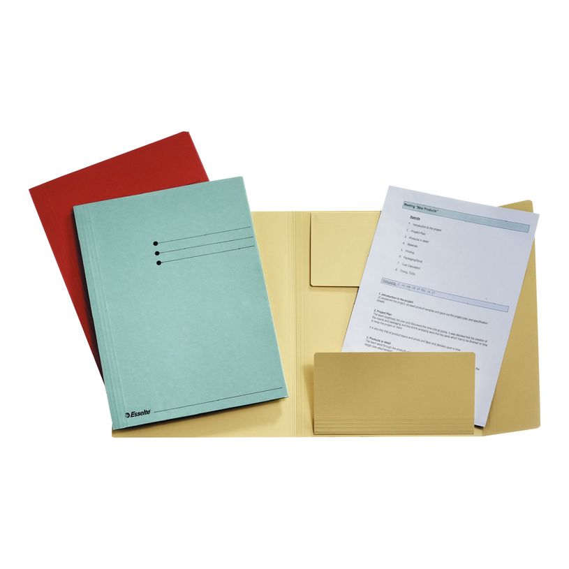 5411313894449-Esselte - chemise à 3 rabats - A4 - pour 250 feuilles - rouge (pack de 50)-P_300034435_1-0