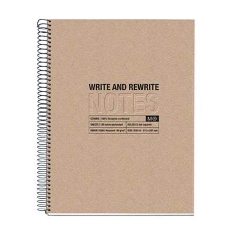 8422593060285-Notebook ECO DESIGN, KRAFT, carton recyclé, A4, quadrillage 5x5 mm, 120 feuilles de 4 cou-P_300038170_1-0
