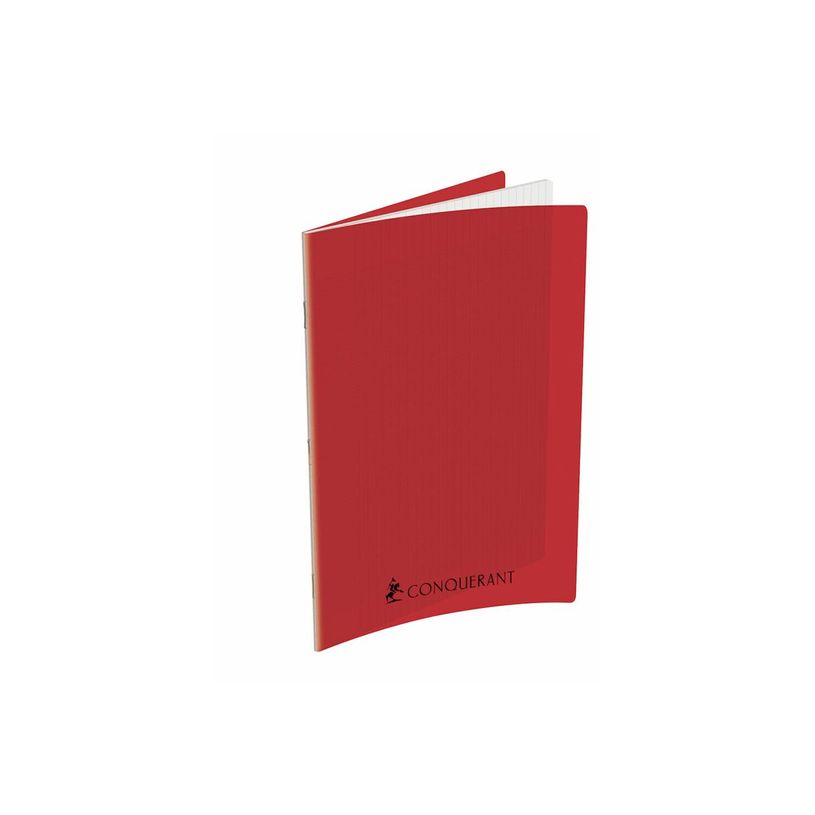 3020120104843-Conquérant Sept - Cahier polypro 24 x 32 cm - 192 pages - grands carreaux (Seyes) - rouge-P_300048903_1-0