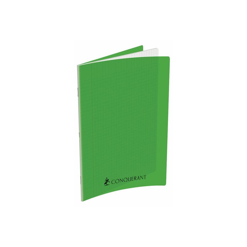 3020120104799-Conquérant Sept - Cahier polypro 24 x 32 cm - 192 pages - grands carreaux (Seyes) - vert-P_300048911_1-0