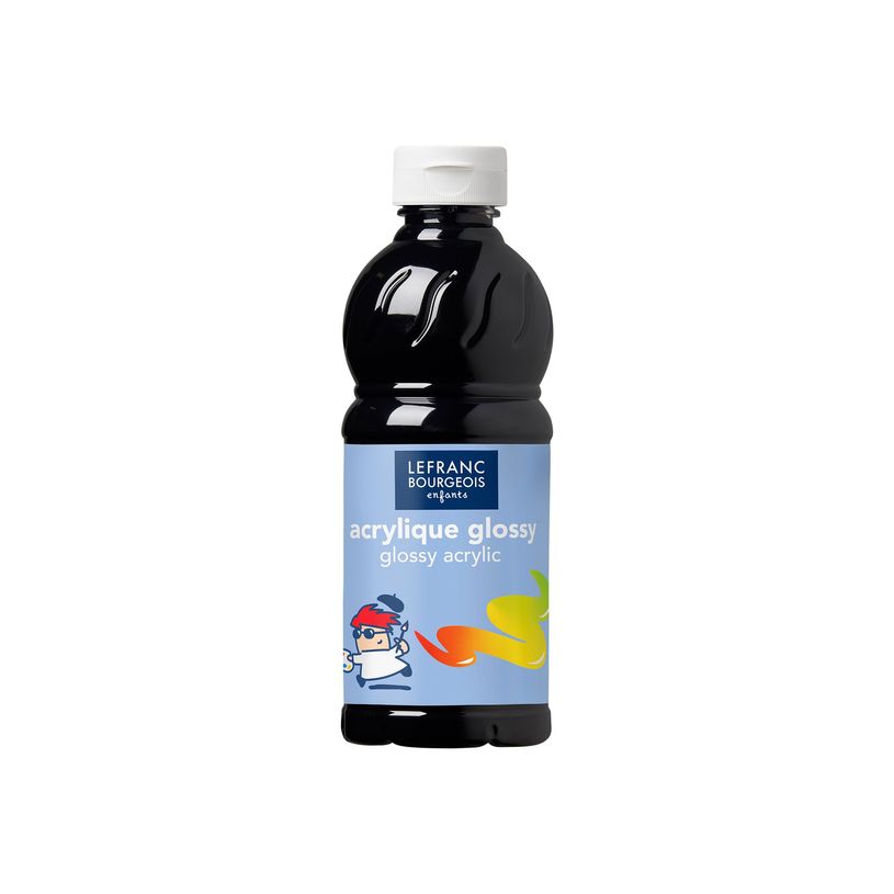 3013641882987-Lefranc Bourgeois Glossy - Peinture acrylique - noir - 500 ml-P_300049569_1-0