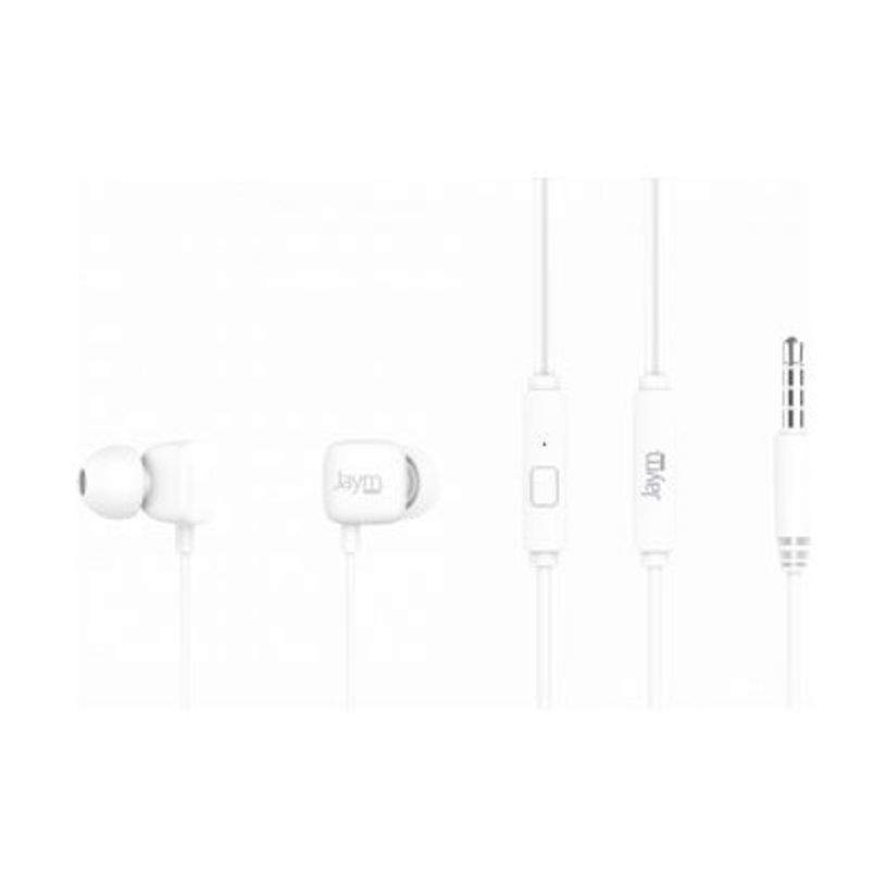 3701263505420-JAYM - écouteurs Jack 3.5mm - Intra-auriculaire - avec Télécommande et Micro - Blanc-P_300051644_1-0
