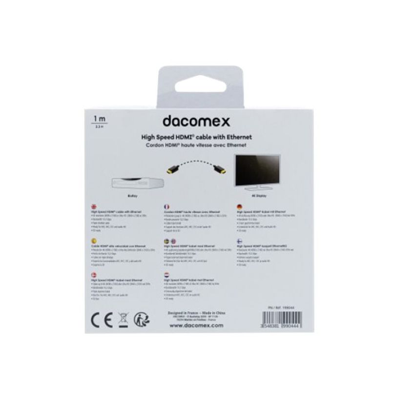 3548381990444-DACOMEX - High speed - câble HDMI avec Ethernet - HDMI mâle pour HDMI mâle - 1 m - triple blindage - noir -P_300053470_6-2