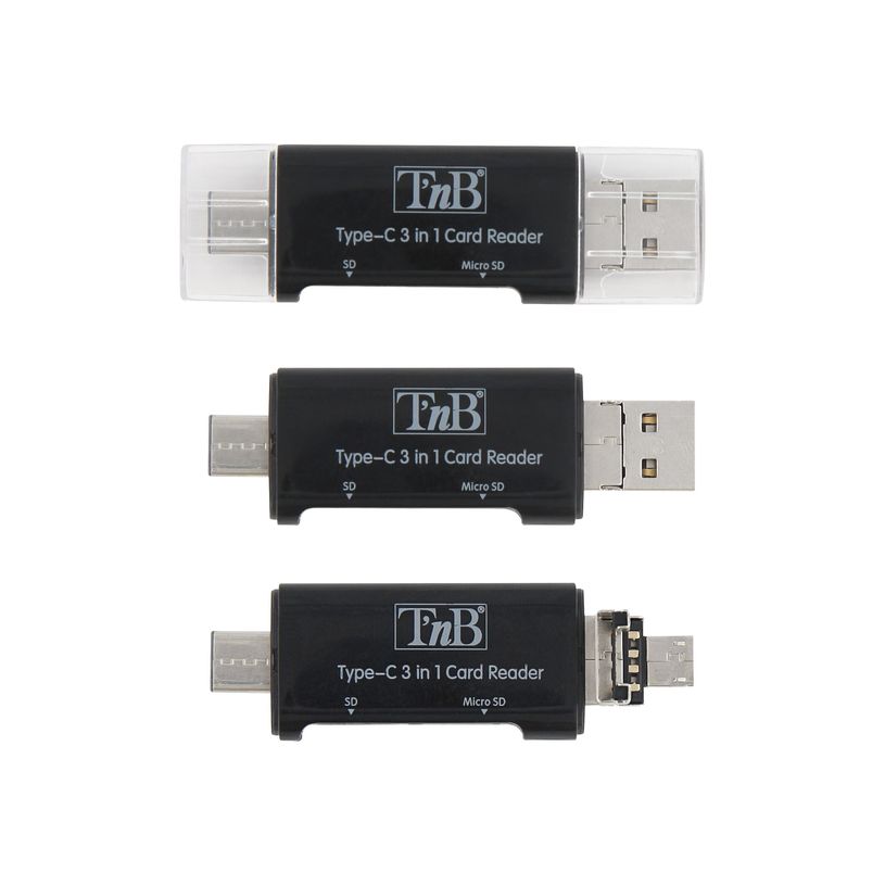 3303170084861-T'nB - Lecteur de carte - 3 en 1 (SD, micro SD) - micro USB 2.0/USB 2.0/USB-C-P_300053477_13-2