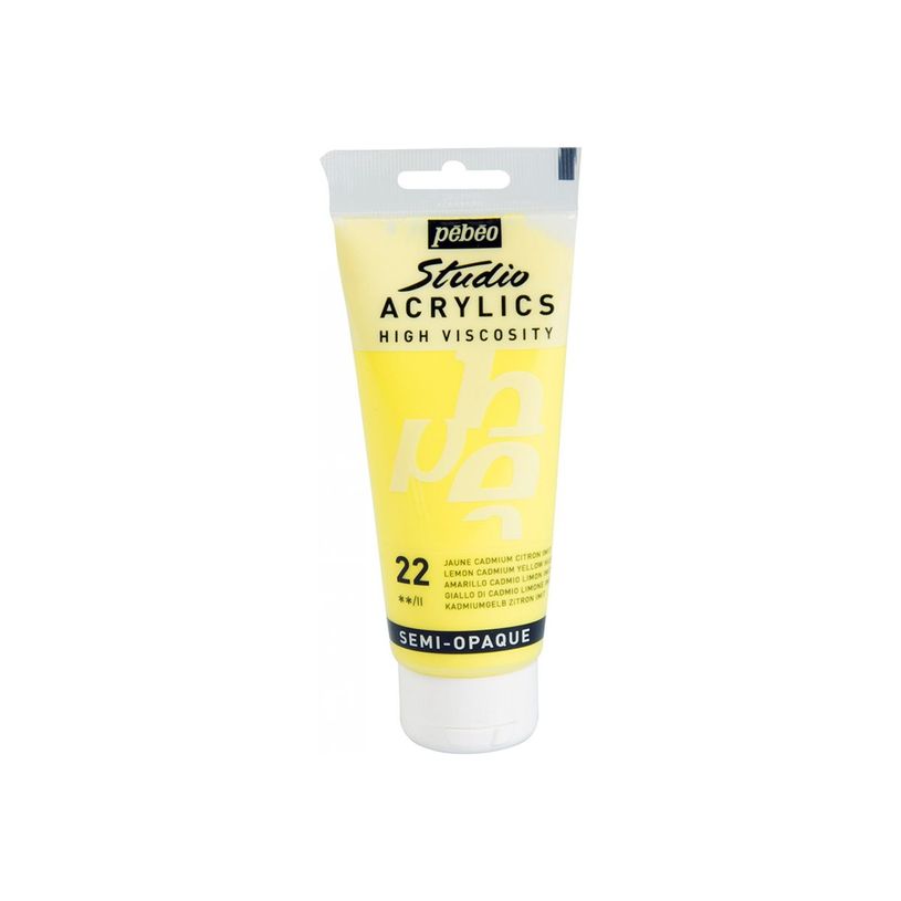 3167868310225-Pebeo Studio Acrylics - Peinture acrylique à base d'eau - jaune citron de cadmium - 100 m-P_300053507_2-0