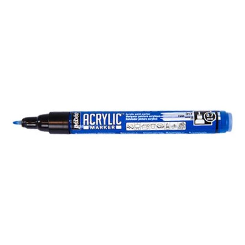 3167862056174-Pebeo Acrylic - Marqueur - cyan - encre acrylique à base d'eau - 0.7 mm - pointe extra fi-P_300053517_2-0