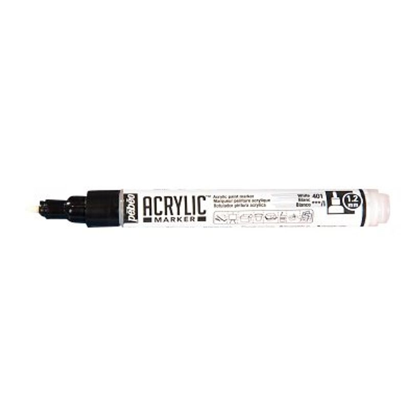 3167862057416-Pebeo Acrylic - Marqueur - jaune fluo - encre acrylique à base d'eau - 1.2 mm - pointe fi-P_300053521_1-0