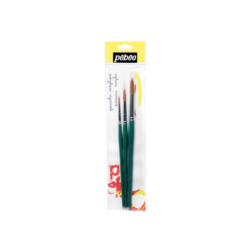 3167868292989-Pebeo - Lot de 3 pinceaux - rond - taille : 4, 8, 12-P_300055314_1-0