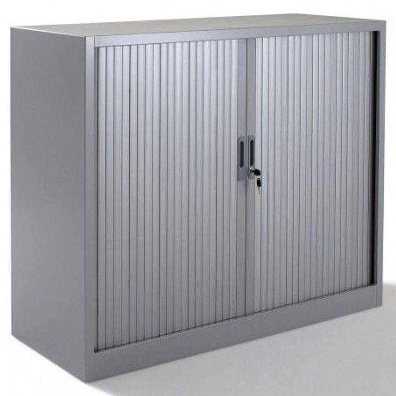 0403000553413-Armoire basse monobloc à rideaux - 105x120x45cm - gris-P_300055341_1-0