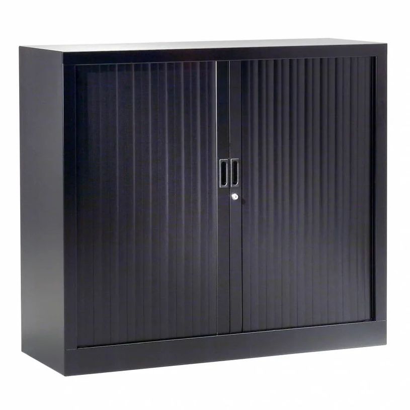 0403000553420-Armoire basse monobloc à rideaux - 105x120x45cm - noir-P_300055342_1-0