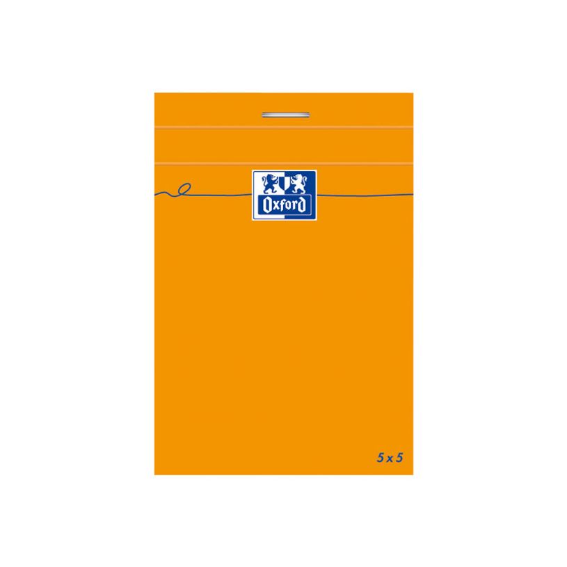 3020121062753-Oxford - Bloc notes - 7,4 x 10,5 cm - 160 pages - petits carreaux - 80G - orange-P_301201_1-0