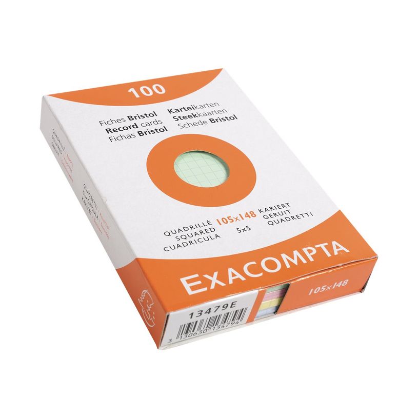 3130630134794-Exacompta - Pack de 100 Fiches Bristol - 10 x 15 cm - petits carreaux - non perforées - c-P_400000617_1-0