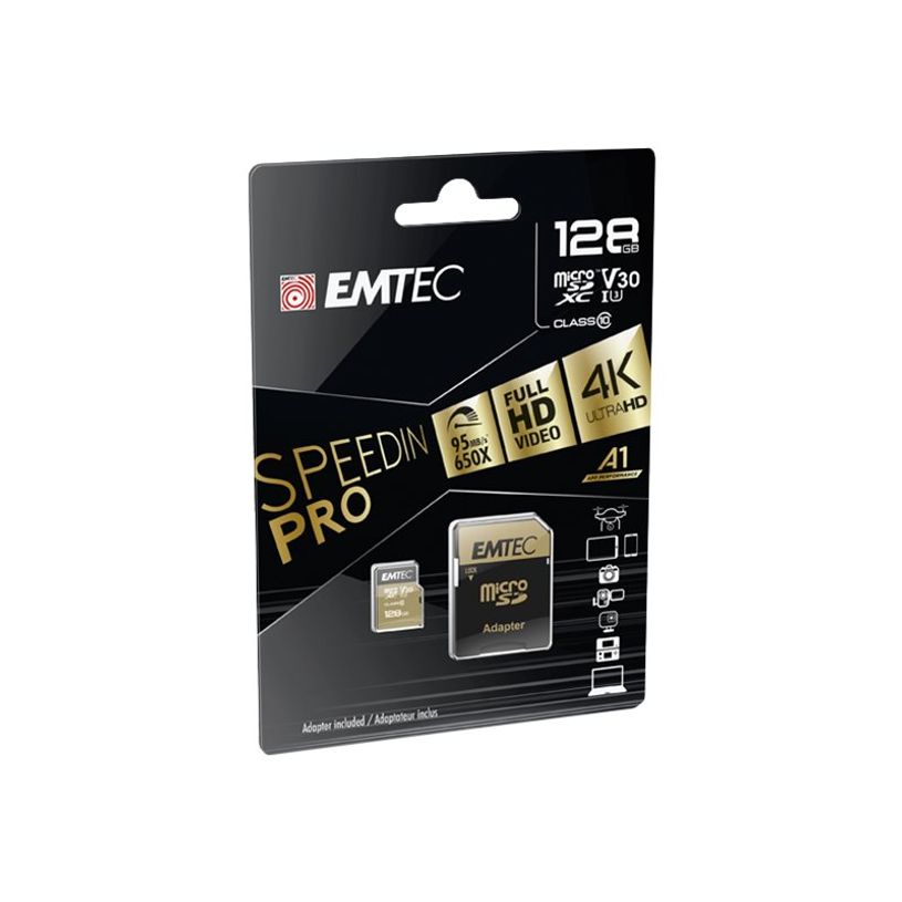 3126170155399-Emtec SpeedIN' PRO - carte mémoire 128 Go - Class 10 - micro SDXC - UHS-I U3 V30-P_400000705_2-1