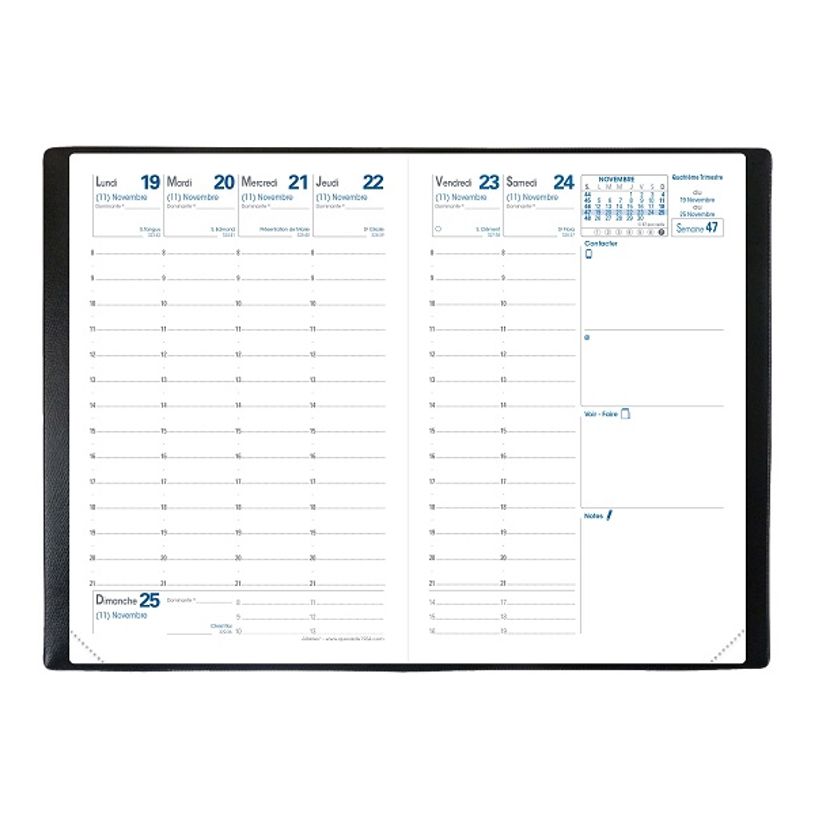 3371010444830-Agenda Tocana Affaires - 1 semaine sur 2 pages - 10 x 15 cm - rose - Quo Vadis-P_400000782_2-1