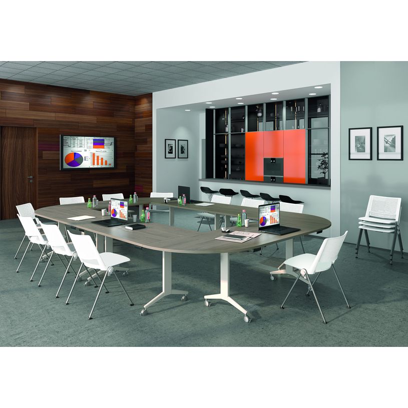 3253310171602-Table de réunion abattantes angle à droite - L200 x P80 cm - pied alu - plateau imitatio-P_400001679_5-1