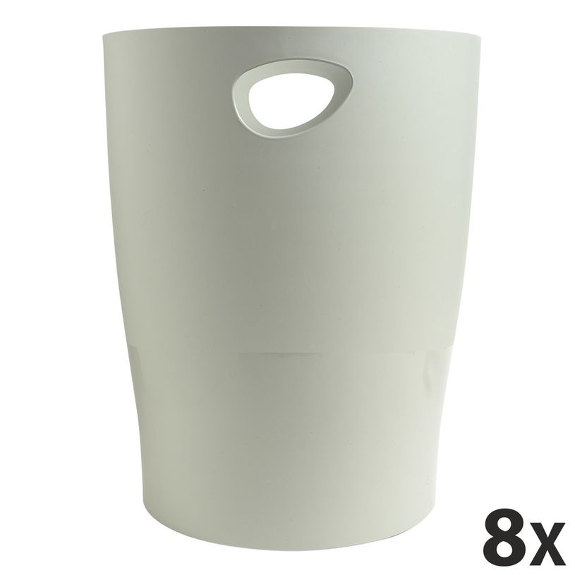 9002493032040-Exacompta Ecobin - 8 Corbeilles à papier 15L - gris-P_400001779_1-0