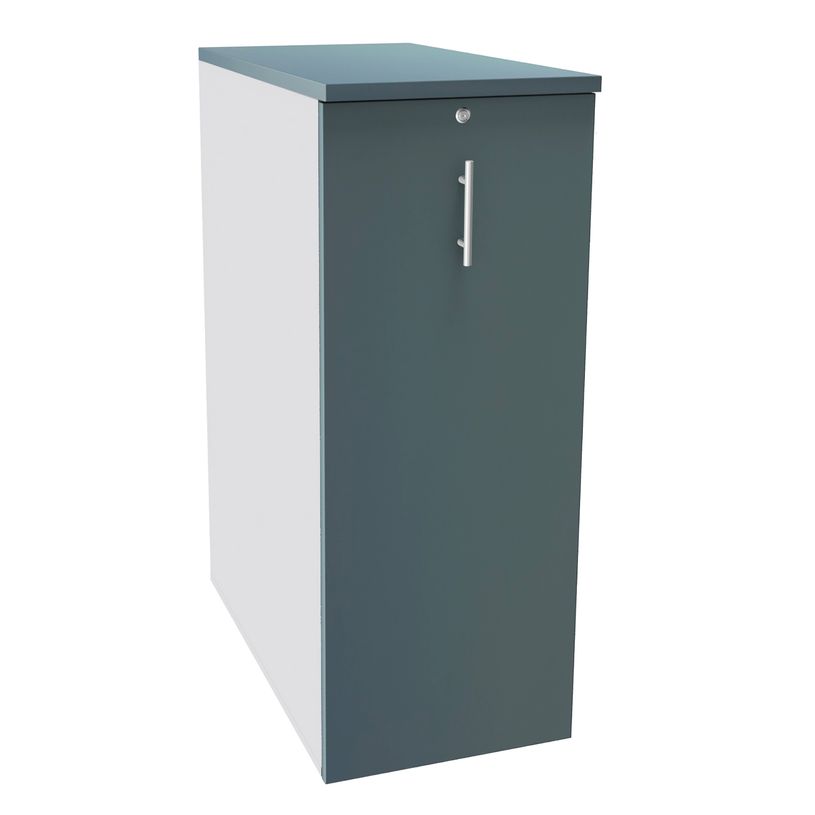 3253310170919-Caisson TOWER - L44 x H114 x P80 cm - 3 tablettes + 1 support DS réglable - structure blanc perle --P_400002629_1-0