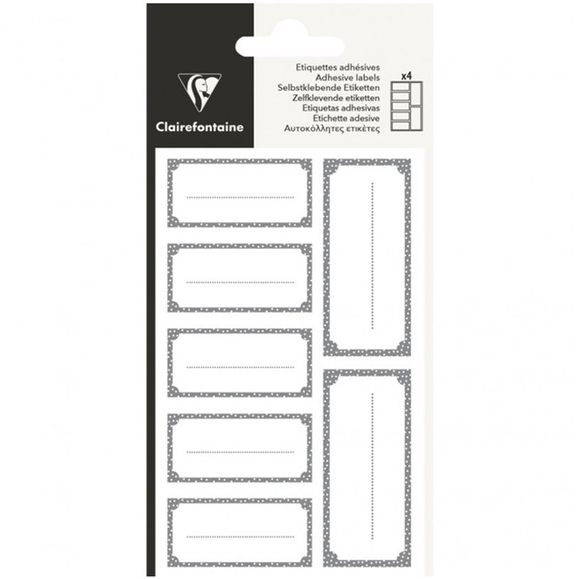 3329686170577-Clairefontaine - 28 Étiquettes rectangulaires - 28,8 x 16 cm - argent-P_400002957_1-0