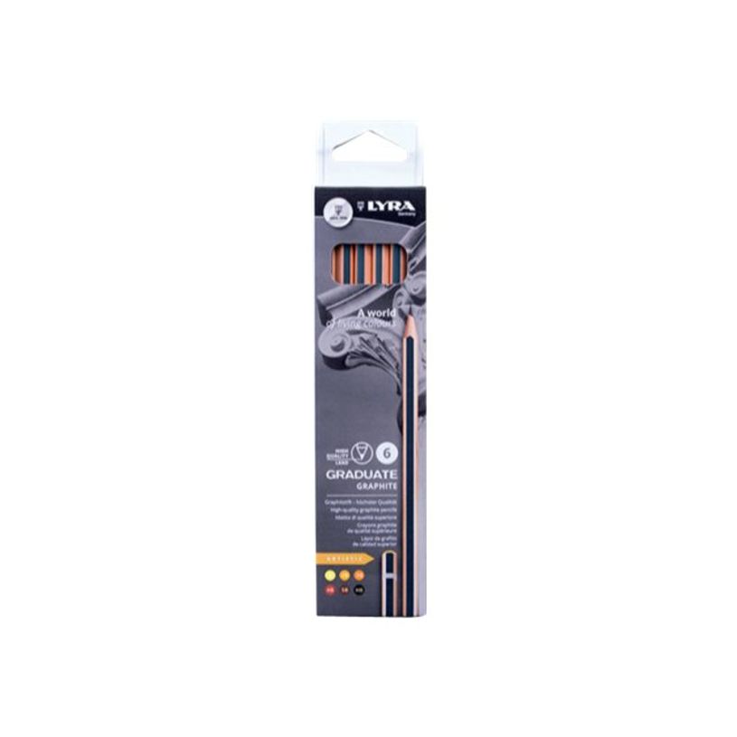4084900105573-Lyra Graduate Artistic - 6 Crayons graphites - boîte métal - différentes tailles de min-P_400005169_1-0
