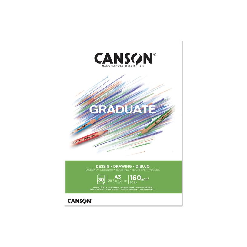 3148950021052-Canson Graduate - Bloc dessin - 30 feuilles - A3 - 160 gr-P_400005353_1-0