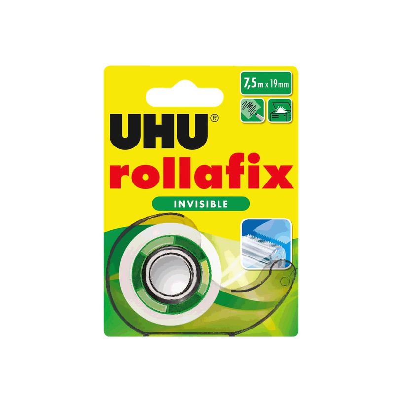 4026700369601-UHU rollafix - Distributeur avec ruban de bureau invisible 19 mm x 7,5 m-P_400005401_1-0