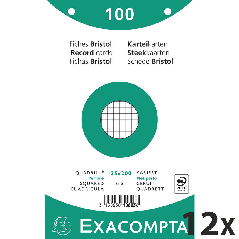 3130631106035-Exacompta - 12 Packs de 100 Fiches Bristol - 12,5 x 20 cm - petits carreaux - perforées --P_400005610_2-0