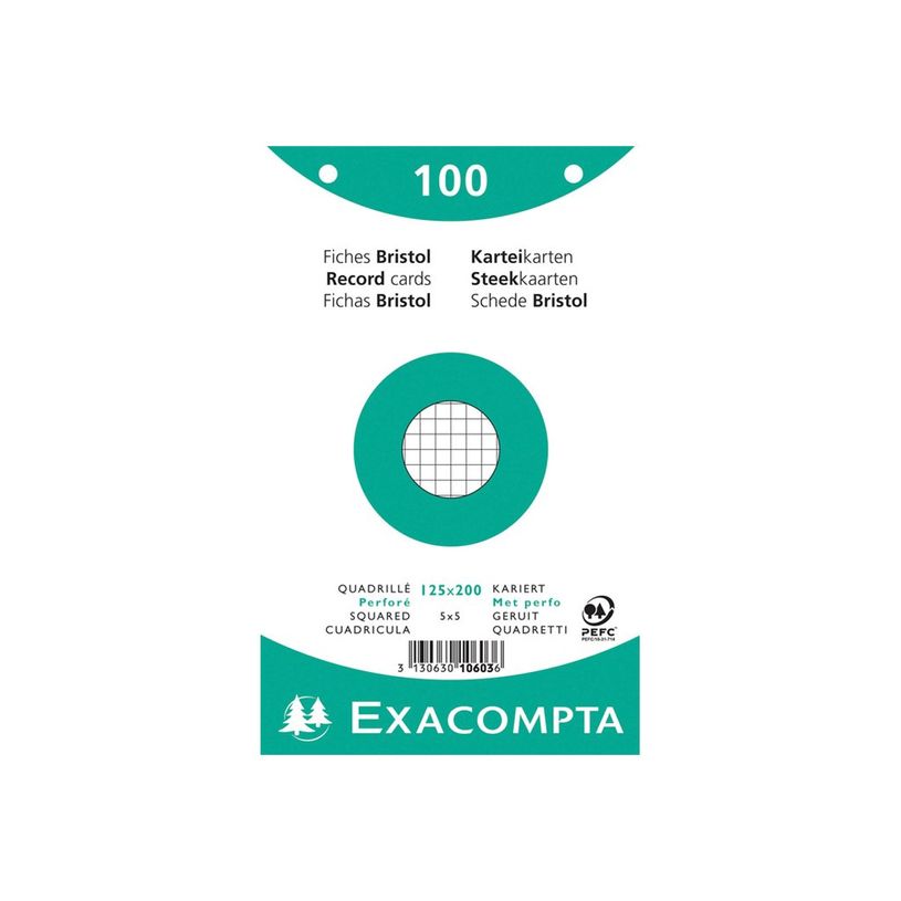 3130631106035-Exacompta - 12 Packs de 100 Fiches Bristol - 12,5 x 20 cm - petits carreaux - perforées --P_400005610_3-1
