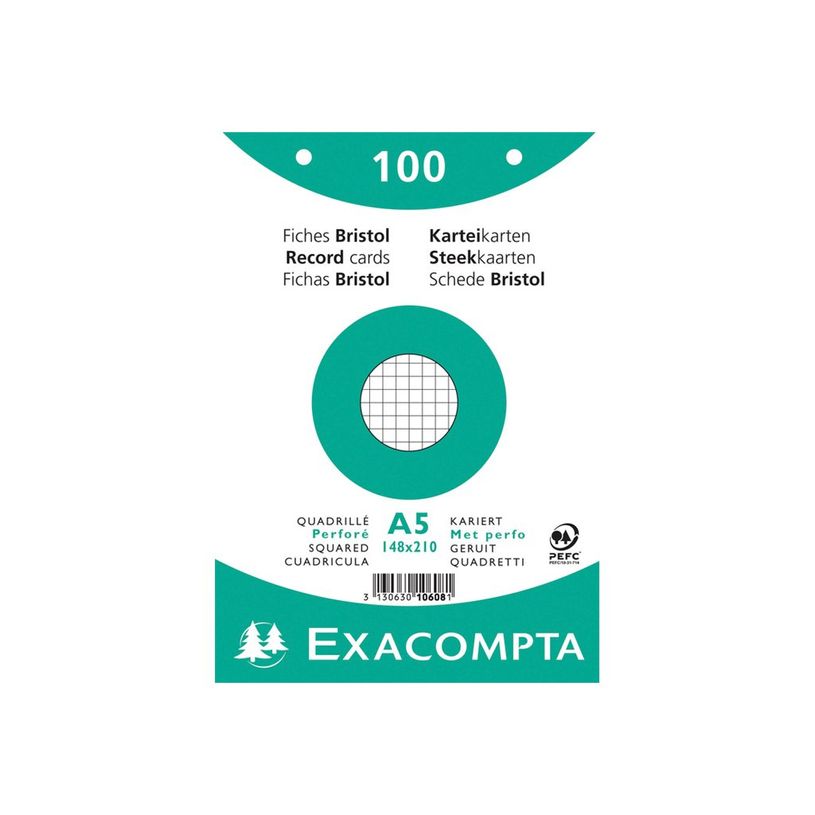 3130631106080-Exacompta - 10 Packs de 100 Fiches Bristol - A5 - petits carreaux - perforées - blanc-P_400005612_3-1