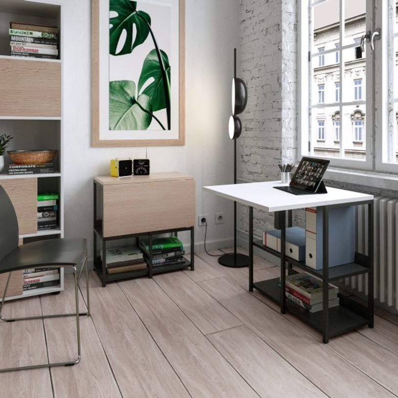 7331910021575-Bureau repliable avec structure métallique - 69 cm - blanc-P_400007194_1-0