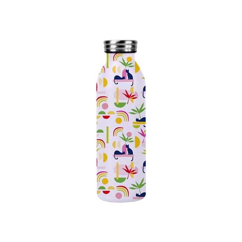3700572750859-Kiub Chats Pop - Bouteille isotherme 450 ml - blanc coco-P_400007707_1-0