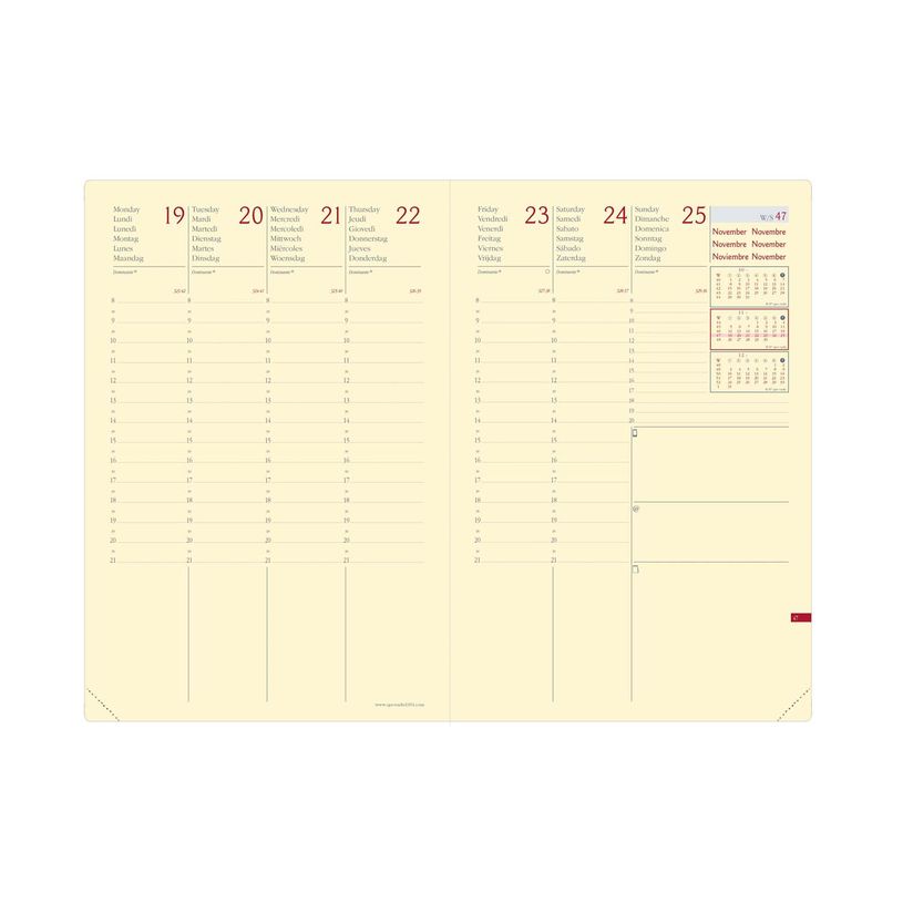 3371010464432-Agenda à élastique Silk Ministre Prestige - 1 semaine sur 2 pages - 16 x 24 cm - bordeaux - Quo Vadis--1