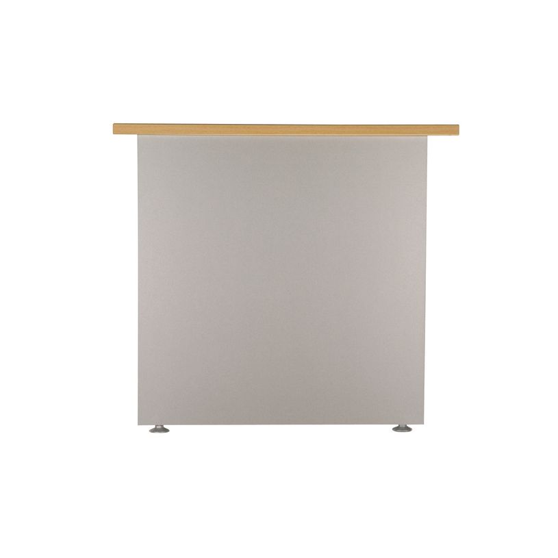 3253310175624-Bureau compact à gauche DUAL - L180 cm - Pieds blanc - plateau imitation Erable (Pieds de renfort ou caisson bout de bureau obligat-P_400009109_4-2