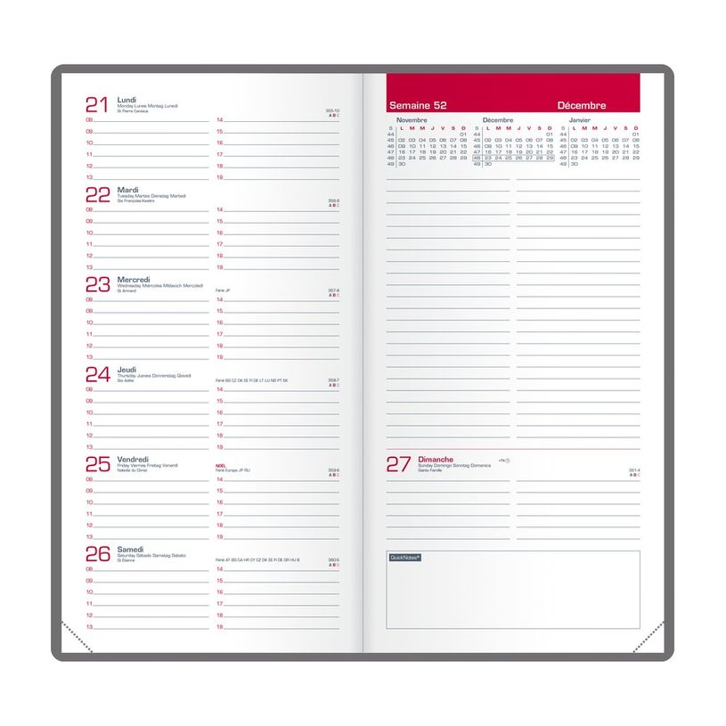 3147280151484-Agenda Heritage - 1 semaine sur 2 pages - 9 x 17 cm - disponible dans différentes couleur-P_400009443_6-5