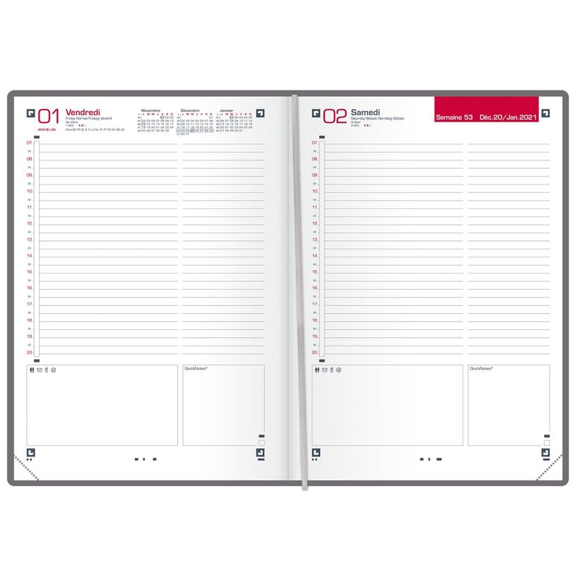 3020120126920-Agenda à élastique Signature - 1 jour par page - 15 x 21 cm - rouge - Oxford-P_400009491_3-2