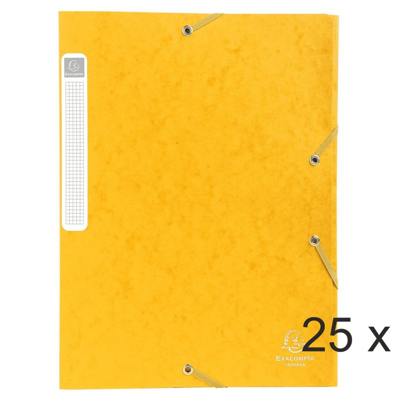 3141879061857-Exacompta - 25 Boîtes de classement en carte lustrée - dos 25 mm - jaune (livrées à pl-P_400010538_1-0